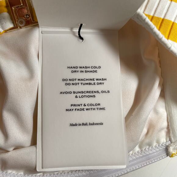 NWT FAITHFULL THE BRAND Swim Malady Bikini Top Striped Yellow Size Small 4 New - Picture 8 of 8
